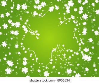 St. Patrick's background with clover, hat and flower