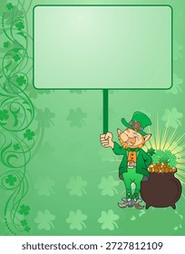 St. Patrick's Background St. Patrick's Day Hintergrund mit Klee, Hut und Blume