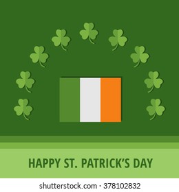 St. Patrick's background with Ireland flag. Eps 10