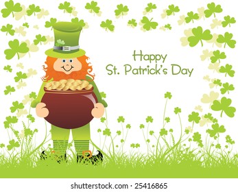 st. patricks background with leprechaun,1 7th march