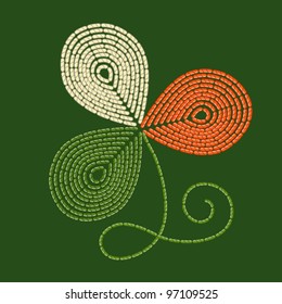 St. Patricks background with trefoil embroidery.