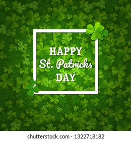 St. Patricks Backgrounds With Clovers With Gradient Mesh, Vector Illustration