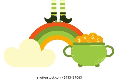 St. Patrick's banner. Luck and fortune. Flat vector illustration.