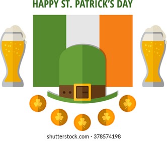 St. Patrick's card with beer. Eps 10