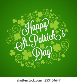 St. Patrick's card with clover and typography for your design