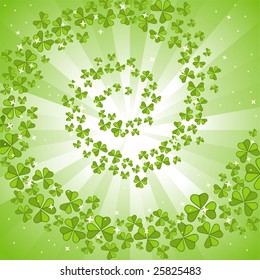 St Patrick's card with clovers