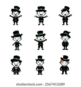 st. Patrick's cartoon boy with cap