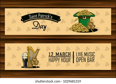 St patricks cartoons banners