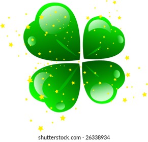 St Patrick's clover leafes background, vector illustration.