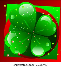 St Patrick's clover leafes background, vector illustration.