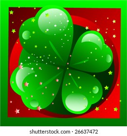 St Patrick's clover leafes background, vector illustration.