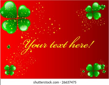 St Patrick's clover leafes background, vector illustration.