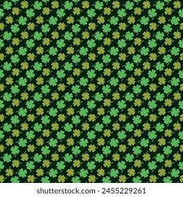 St Patricks Clover Seamless Vector Pattern Design