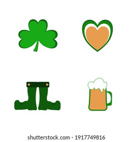 St. Patricks  cute icons for making card designs.