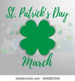St. Patrick's Day 17 march greeting. Vector illustration