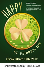 St. Patrick's Day 2017. March 17. Invitation Poster. Vector illustration
