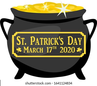 St Patricks Day 2020 Pot of Gold Vector Graphic