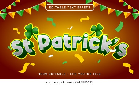 st patrick's day 3d text effect and editable text effect whit st patrick's day element