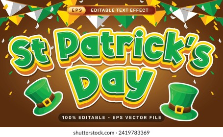 st patrick's day 3d text effect and editable text effect whit st patrick's day element