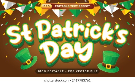 st patrick's day 3d text effect and editable text effect whit st patrick's day element