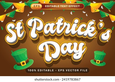 st patrick's day 3d text effect and editable text effect whit st patrick's day element