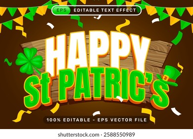 st patrick's day 3d text effect and editable text effect whit st patrick's day element