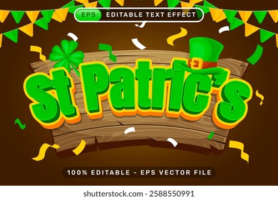 st patrick's day 3d text effect and editable text effect whit st patrick's day element