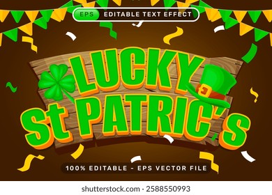 st patrick's day 3d text effect and editable text effect whit st patrick's day element