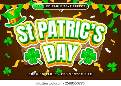 st patrick's day 3d text effect and editable text effect whit st patrick's day element