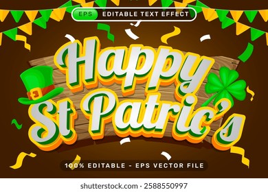 st patrick's day 3d text effect and editable text effect whit st patrick's day element