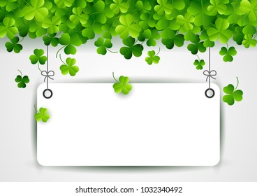 St. Patricks Day, abstract background with paper. Vector illustration
