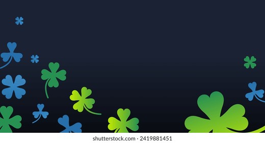 St. Patrick's Day abstract with green clover flat background