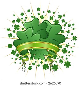 St. Patrick's Day abstraction with ribbon, element for design