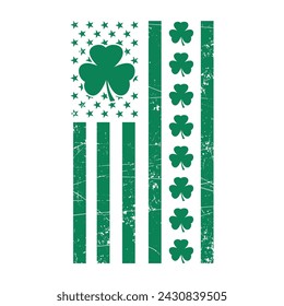 St Patrick's Day American Flag T Shirt Design vector, Irish Shamrock T shirts Graphic vector