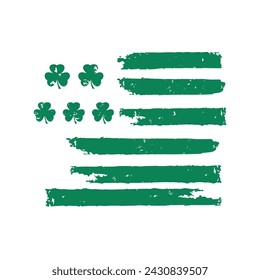 St Patrick's Day American Flag T Shirt Design vector, Irish Shamrock T shirts Graphic vector