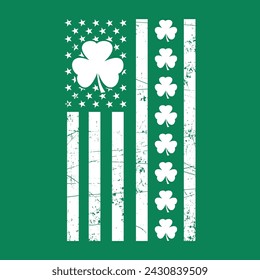 St Patrick's Day American Flag T Shirt Design vector, Irish Shamrock T shirts Graphic vector