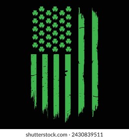 St Patrick's Day American Flag T Shirt Design vector, Irish Shamrock T shirts Graphic vector