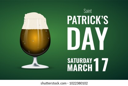 St. Patrick's Day background with beer mug. Poster or flyer design. Stock vector