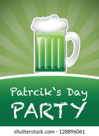 St Patricks day background with beer vector illustration