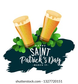 st patricks day background with beer glasses