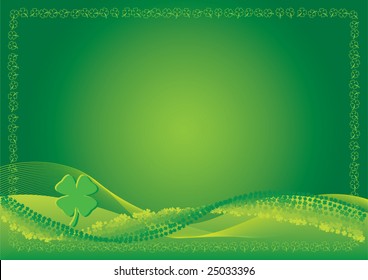 St. Patrick's Day Background with blend lines and border