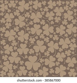 St. Patrick's day background in  brown colors. Seamless pattern. Vector illustration.