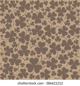 St. Patrick's day background in  brown colors. Seamless pattern. Vector illustration.