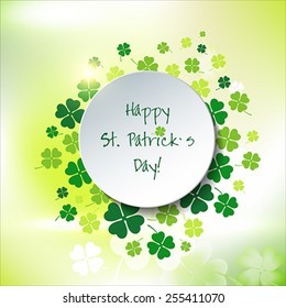St. Patrick`s Day Background or Card on Blurred Background.