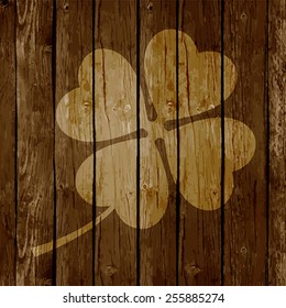 St. Patrick`s Day Background or Card on Wooden Background.