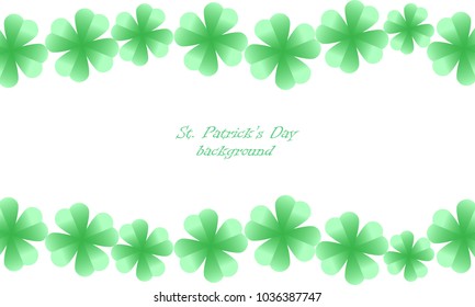 St. Patrick`s day background. Clover leaves. Vector illustration.
