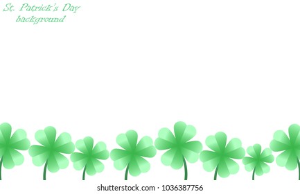 St. Patrick`s day background. Clover leaves. Vector illustration.