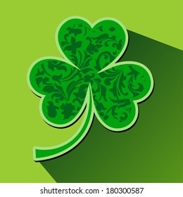 St. Patricks day background with clover. Vector Illustration 