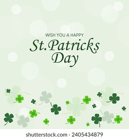 St patricks day background with clover. St patrick's day vector.