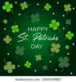 St patricks day background with clover. St patrick's day vector.